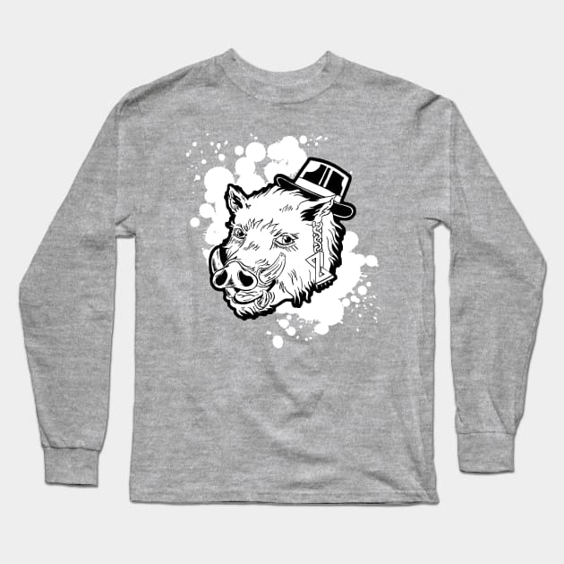 Gentle Wild Boar Long Sleeve T-Shirt by snowhoho